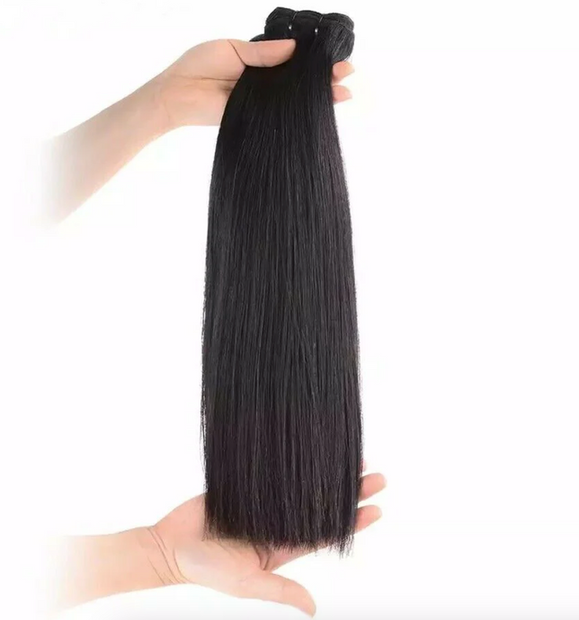 Human Hair Silky Straight Hair Extension_ Single Bundle_Natural Black