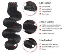 Load image into Gallery viewer, Human Hair Body Wave Hair Extension_Single Bundle_Natural Black (#1B)